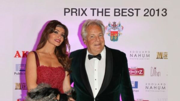 Ragheb Alama's wife, Jihan, was awarded for her creative jewellery designs by Massimo Gargia in Paris. (Image: Twitter)