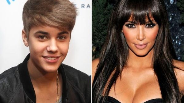 justi Bieber and Kim Kardashian