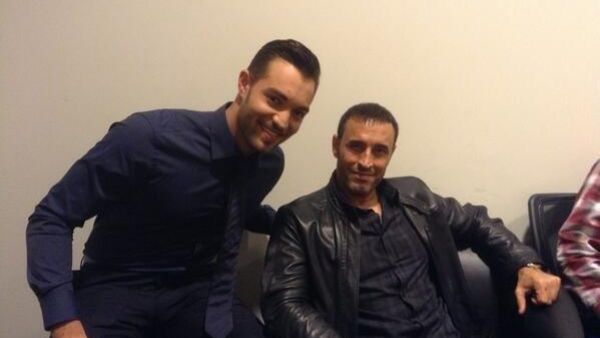 الفنان كاظم الساهر والمذيع باسل الزوار