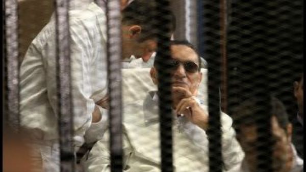 Former president Mubarak's retrial started earlier this year, but was delayed in April after the presiding judge resigned from the hearing minutes after the trial began (AFP/Getty Images)