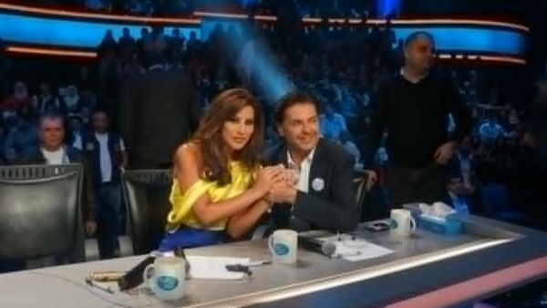 الفنانة نجوى كرم والفنان راغب علامة في الحلقة النهائية من عرب ايدول