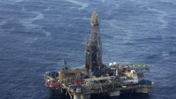 n this photo provided by the Cyprus Press and Information office, the Noble Energy company's offshore oil and gas rig is seen some 115 miles (185 kilometers) off Cyprus' south coast.
