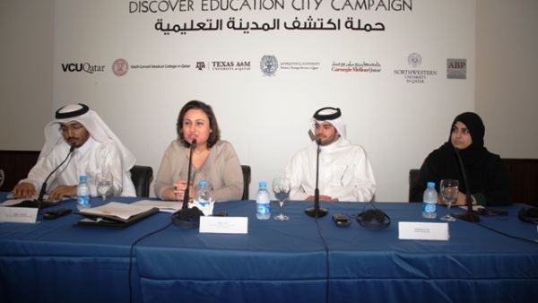 The panel of speakers at the press conference The panel of speakers at the press conference