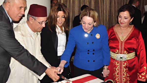 Samira Said celebrates at the King of Morocco's event in Cairo. (Image: Facebook)