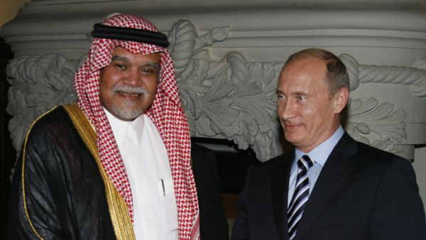 Russia's Putin and KSA's Prince Bandar previously met in July to discuss the war in Syria (Alexey Druzhinin/RIA Novosti)