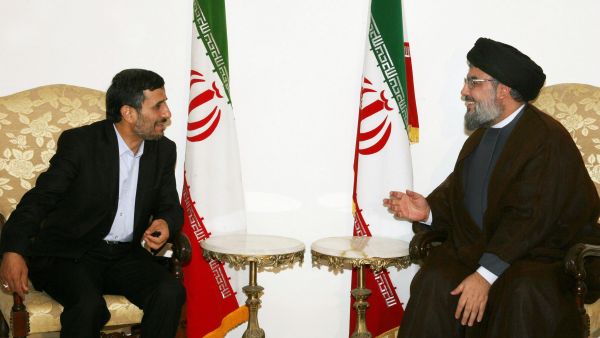 Hezbollah chief Hassan Nasrallah with Iran President Mahmoud Ahmadinejad
