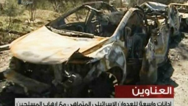 مشاهد لاثار الغارة الاسرائيلية