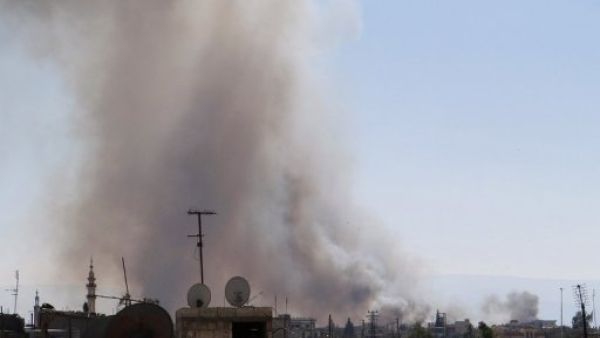 دخان متصاعد في تلبيسة بحمص اثر قصف للجيش النظامي