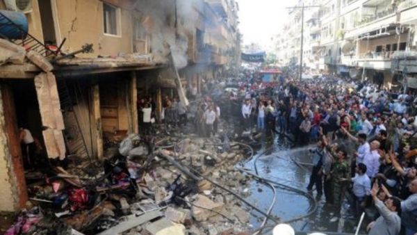 غارات وتفجير في دمشق 