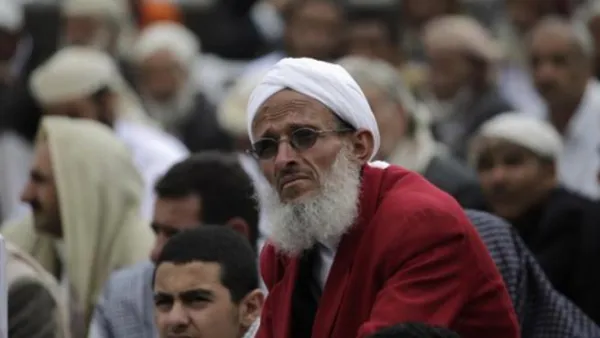 مسن يمني خلال تظاهرة مناهضة لصالح في صنعاء