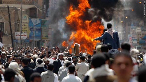 Fighting between Huthi rebels and tribesmen has also been fierce in Ahrab located 30 kilometers north of Sanaa (AFP/Getty Images)