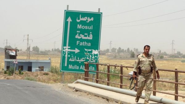 An Iraqi soldier travels away from Mosul, which fell to Daesh fighters in June 2014.  (AFP/Marwan Ibrahim)