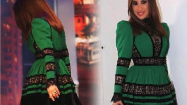 نجوى كرم  بفستان أخضر من إيلي صعب ومجوهرات gerard tufenkjian