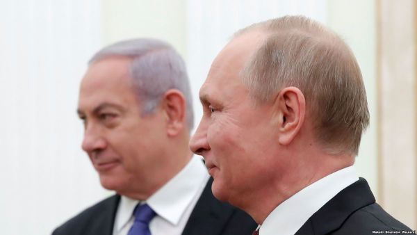 رئيس الوزراء الاسرائيلي بنيامين نتانياهو والرئيس الروسي فلاديمير بوتين