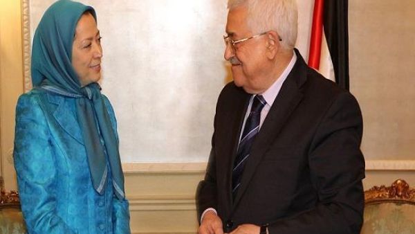 الرئيس الفلسطيني عباس والمعارضة الإيرانية البارزة مريم رجوي