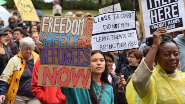 مظاهرة مؤيدة لحقوق اللاجئين في استراليا