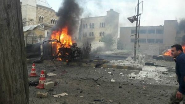  انفجار سيارة مفخخة وسط مدينة عفرين بريف حلب الشمالي الغربي