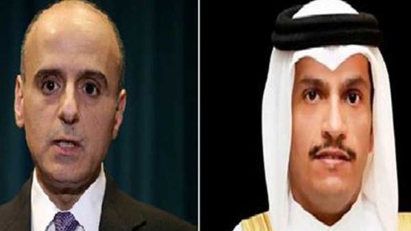 وزير الخارجية السعودي عادل الجبير ونظيره القطري الشيخ محمد آل ثاني
