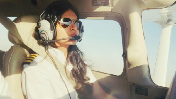 Juju Alrashed in the pilot seat, her dream come true 