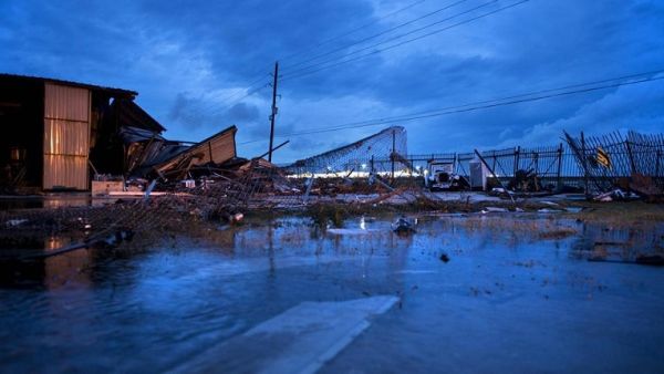 Damage is seen in the aftermath of Hurricane Harvey in Katy, Texas, on August 26, 2017. (AFP)