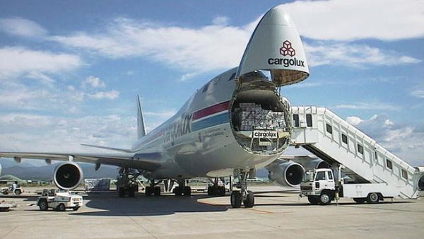 A Cargolux airplane delivers a shipment (Source: Wikimedia)