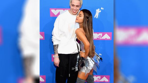 Grande and Davidson became engaged after a few weeks of dating in June (Source: NICHOLAS HUNT / GETTY IMAGES NORTH AMERICA / AFP )