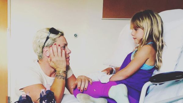 Pink's daughter has suffered a sprain (Source: pink / Instagram )  Pink's daughter has suffered a sprain (Source: pink / Instagram )