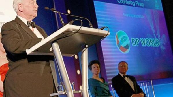 Sir John Parker, Joint Vice Chairman, DP World, delivers his speech, in the presence of HRH Princess Anne and IMO Secretary-General, Efthimios Mitropolous Sir John Parker, Joint Vice Chairman, DP World, delivers his speech, in the presence of HRH Princess Anne and IMO Secretary-General, Efthimios Mitropolous
