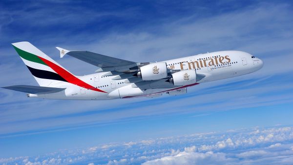 The Emirates A380 in-flight, Emirates is the largest A380 operator in the world The Emirates A380 in-flight, Emirates is the largest A380 operator in the world