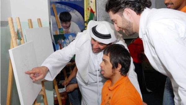 H.E. Sheikh Abdulaziz bin Ali Al Nuaimi during the workshops with children H.E. Sheikh Abdulaziz bin Ali Al Nuaimi during the workshops with children