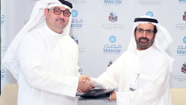 His Excellency Dr Ali Rashed Al Nuaimi, Director General of Abu Dhabi Education Council (right),

pictured with Mohamed Al Ramahi, Chief Executive Officer of Masdar