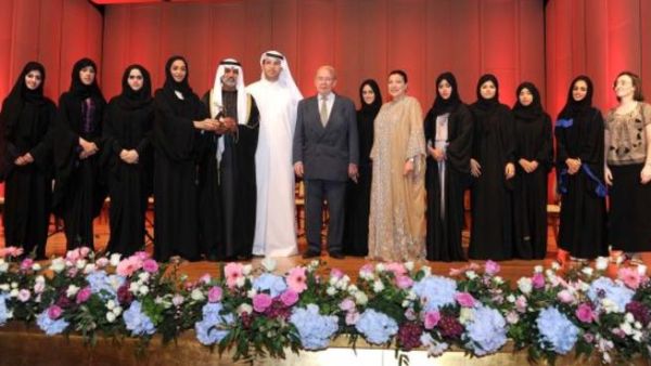 HE Sheikh Nahyan Mubarak Al Nahyan, HE Khaldoon Al Mubarak and HE Mrs Hoda Kanoo present Abu Dhabi Festival Award HE Sheikh Nahyan Mubarak Al Nahyan, HE Khaldoon Al Mubarak and HE Mrs Hoda Kanoo present Abu Dhabi Festival Award