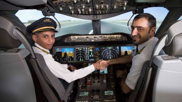 Ali Abdullah Mohammed Al Dosari (pictured above centre), a 13-year old autistic child who always dreamed of becoming a pilot, finally realised his dream when he was invited to experience a simulator flight.