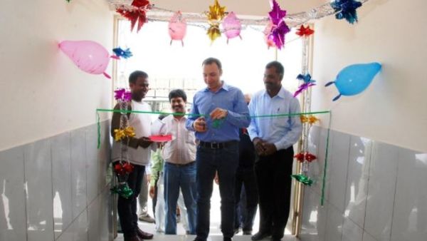 Abdallah Massaad, Deputy CEO RAK Ceramics inaugurating the new accommodation buildings Abdallah Massaad, Deputy CEO RAK Ceramics inaugurating the new accommodation buildings
