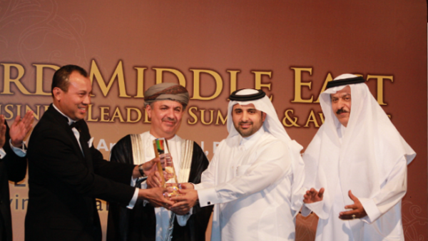 Abdulla Abdulaziz Al Subaie, Barwa CEO receiving the award Abdulla Abdulaziz Al Subaie, Barwa CEO receiving the award