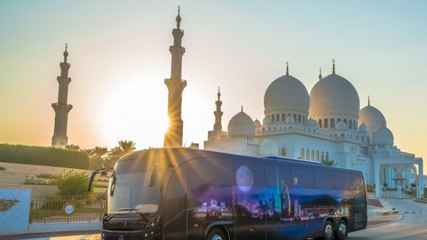 The custom-designed 'hotel on wheels' features 26 lofty leather, single-seats. 