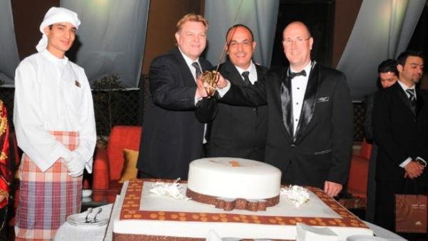 During the cake cutting ceremony