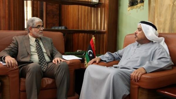 Abdul Rahman Saif Al Ghurair, Chairman, Dubai Chamber with Deputy Prime Minister Mustafa Abushagur