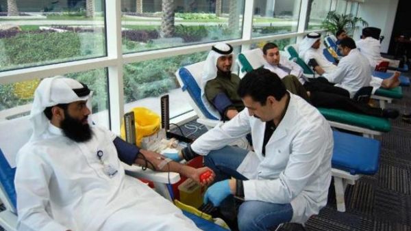 Volunteers at the blood donation drive Volunteers at the blood donation drive