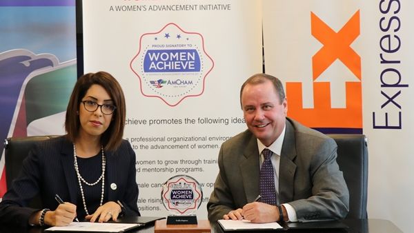 Dareen Zoughbi and Jack Muhs During the signing