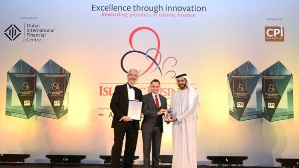 Dr. Adnan Chilwan, Group Chief Executive Officer at Dubai Islamic Bank, receiving Banker of the Year Award
