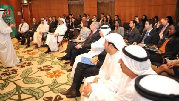 Saeed Abdullah Khoory, CEO, addressing the MBA students during their visit to ENOC