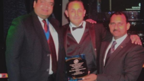 During receiving the award During receiving the award
