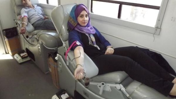 During the blood donation campaign