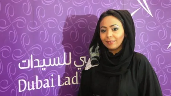 Emirati artist, Ebtisam Abdulaziz, at 2nd Art Conversations in Dubai Ladies Club