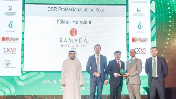 Ramada Hotel & Suites Ajman’s general manager Iftikhar Hamdani receiving the awards. Ramada Hotel & Suites Ajman’s general manager Iftikhar Hamdani receiving the awards.