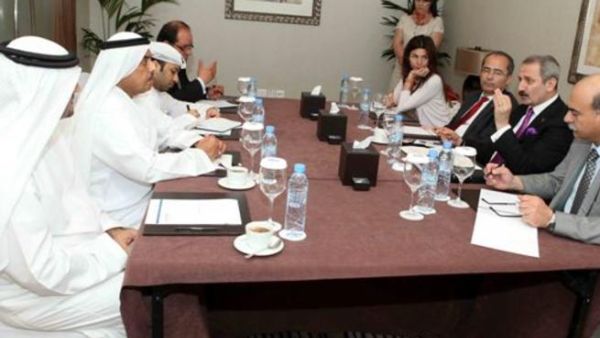 H.E. Abdul Rahman Saif Al Ghurair, Chairman, DC with H.E. Zafer Caglayan, Turkey's Minister of Economy during the meeting H.E. Abdul Rahman Saif Al Ghurair, Chairman, DC with H.E. Zafer Caglayan, Turkey's Minister of Economy during the meeting