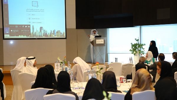 HE Hamad Buamim during the staff gathering HE Hamad Buamim during the staff gathering
