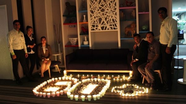 The lights were switched off at the hotel’s lobby, restaurants and public areas. The lights were switched off at the hotel’s lobby, restaurants and public areas.