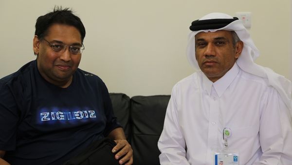 Dr. Abdulaziz Al Khulaifi, the Chair of Cardiothoracic Surgery at Heart Hospital and patient, Kiran Machado